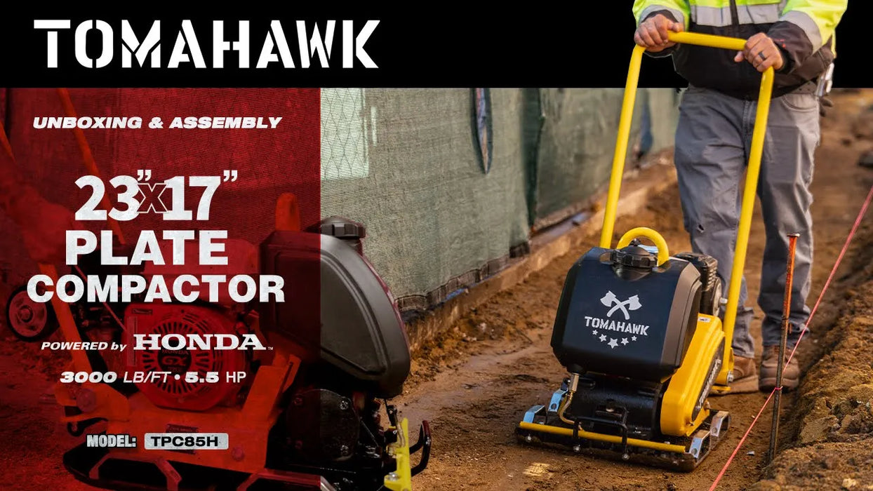 Tomahawk Power 5.5 HP Honda Vibratory Plate Compactor 23x17" for Soil Asphalt Paver Compaction - Detail View 3