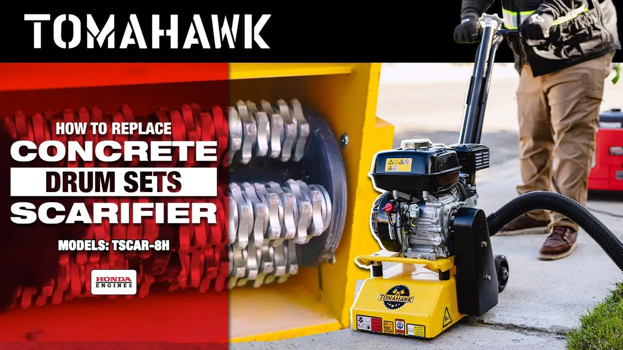 Tomahawk Power Electric 8” Concrete Scarifier Planer Grinder for Sidewalk Trip Hazard Repair, Traffic Line Removal - Close-Up