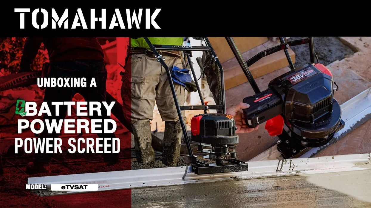 Tomahawk Battery Power Screed 36V 7ah Single Aluminum Blade Bundle (Choose 4ft, 6ft, 8ft, 10ft, 12ft, 14ft) - Lifestyle View