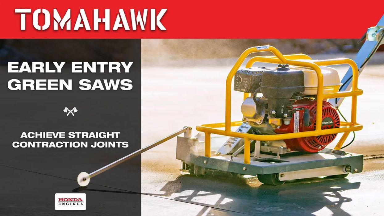 Tomahawk Power 6" Early Entry Green Concrete Saw with 3.5 HP Honda GX120 Engine - Detail View 3