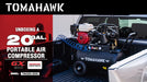 20 Gallon Portable Air Compressor 6.5HP Honda GX200 Engine Horizontal Tank 13.5 CFM @ 90 PSI Gas-Powered - angle view