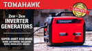 Tomahawk Power 2000 Watt Inverter Generator Super Quiet Portable Gas Power Professional Use - Detail View 2