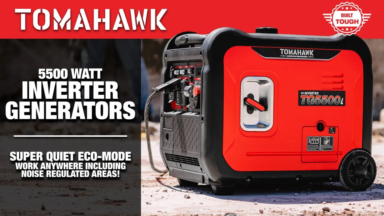 Tomahawk Power 5500 Watt Inverter Generator Super Quiet Portable Gas Power Professional Use - Detail View 3