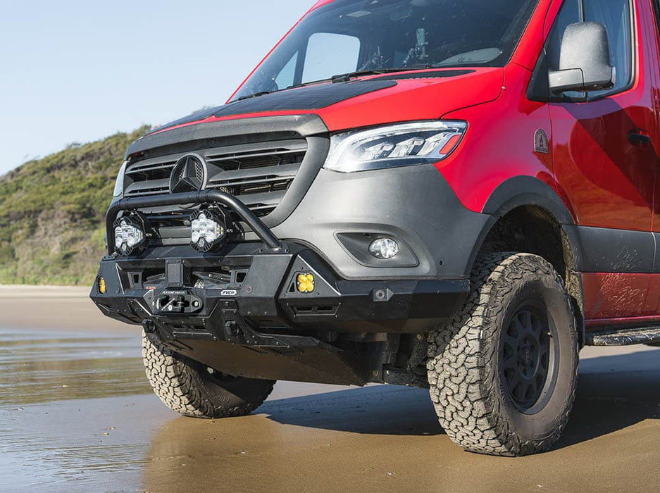 Flatline Van Co. 2019-2026 Mercedes-Benz Sprinter Front Bumper Bull Bar – installed on vehicle, image 6 of 10