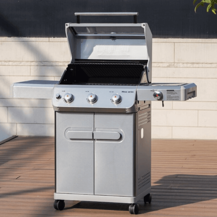 Monument Grills Mesa 305 | Stainless Propane Gas Grill 3 Burner Grill - Installation View