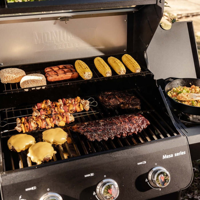 Monument Grills Mesa 325 | Black Propane Gas Grill 3 Burner Grill - Installation View