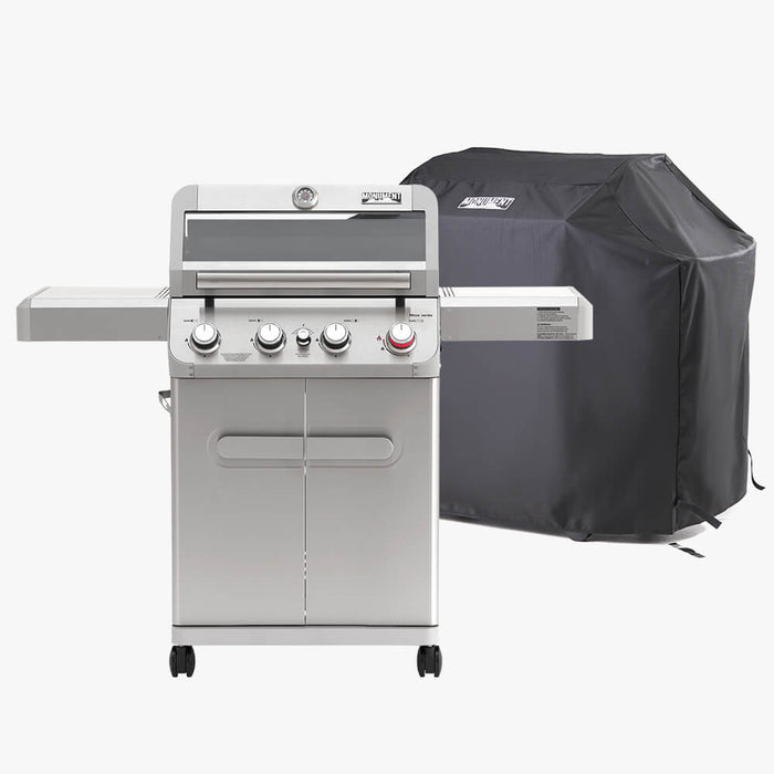 Monument Grills Mesa 410MBZ | Stainless Propane Gas Grill 4 Burner Grill - Installation View