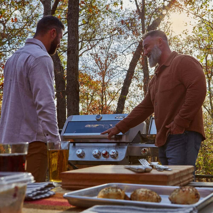 Monument Grills Mesa 415BZ | Stainless Propane Gas Grill 4 Burner Grill - Lifestyle View