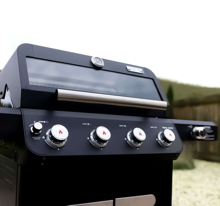 Monument Grills Mesa 425 | Black Propane Gas Grill 4 Burner Grill - Close-Up