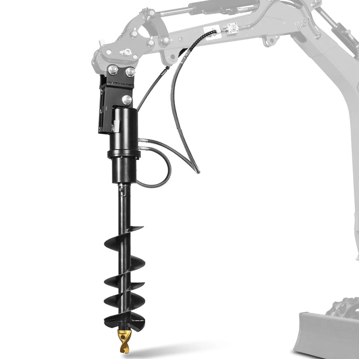 32x8" Auger Attachment for Mini Compact Excavator ( SKU: 150530; 150531; 150532 )