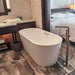 Modern Cascada Freestanding White Soaking Bathtub with Stainless Steel Drain and Overflow - Features