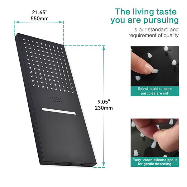 Naples 9"x22" LED Digital Music Shower System By Cascada Showers - View 10