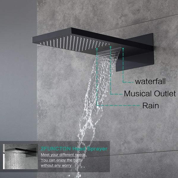 Naples 9"x22" LED Digital Music Shower System By Cascada Showers - Installation View