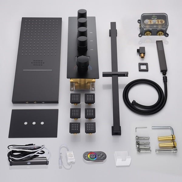 Naples 9"x22" LED Digital Music Shower System By Cascada Showers - Close-Up