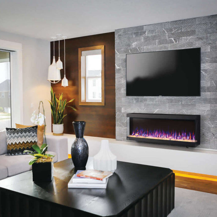 Napoleon TriVista Pictura 50" Wall Mount / Wall Hanging Electric Fireplace | NEFL50H-3SV - Installation View