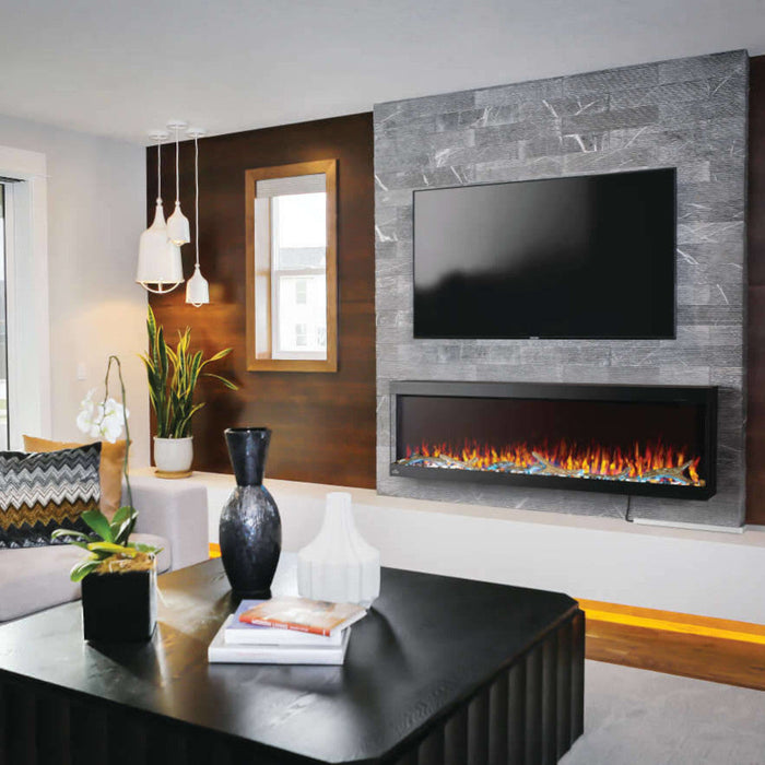 Napoleon TriVista Pictura 60" Wall Mount / Wall Hanging Electric Fireplace | NEFL60H-3SV - Installation View