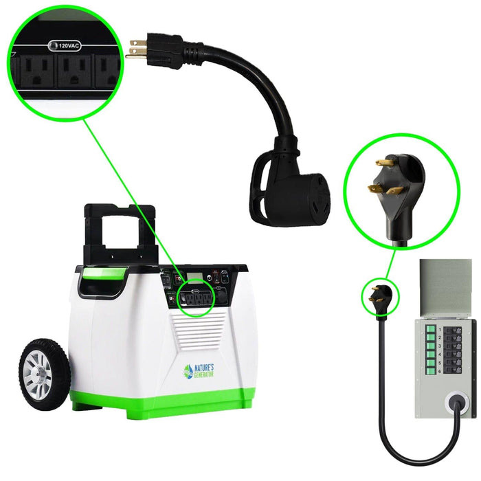 Nature's Generator 30A to 15A Step Down Adapter - Side View