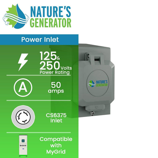 Nature's Generator 50A Power Inlet Box - Side View