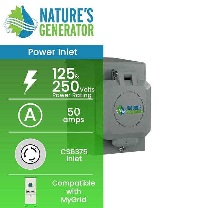 Nature's Generator 50A Power Inlet Box - Side View