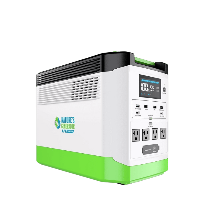 Nature's Generator High Capacity Expandable Lithium 1800 Power Station Solar Generator