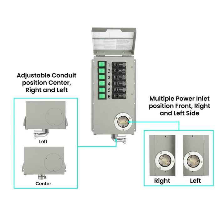 120V 30A 6-Circuit Non-Automatic Transfer Switch