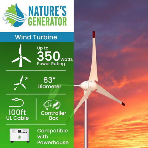 Nature's Generator 350W Wind Turbine - Side View