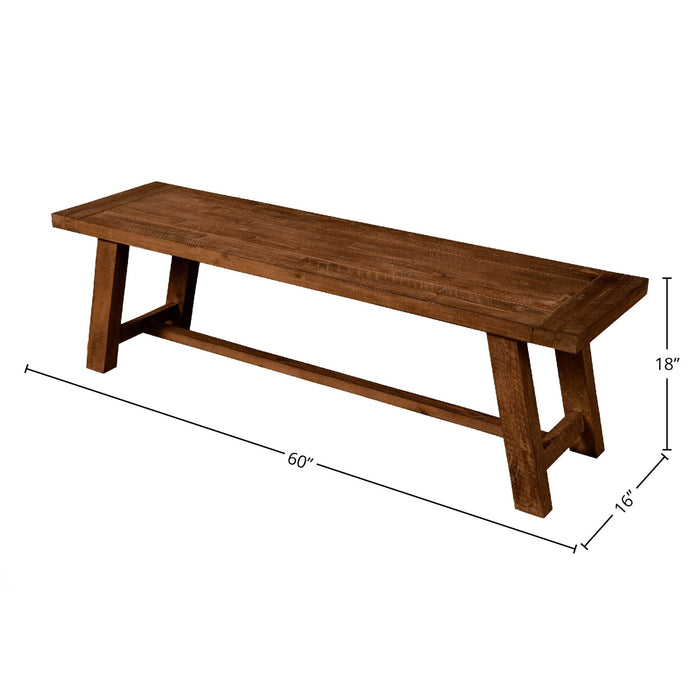 Alpine Furniture Newberry Bench, Medium Brown