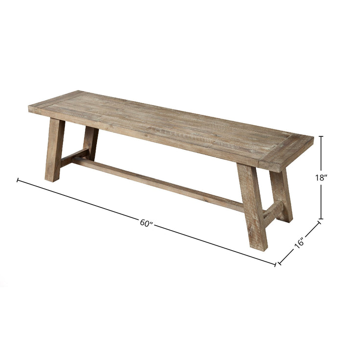 Alpine Furniture Newberry Bench, Weathered Natural