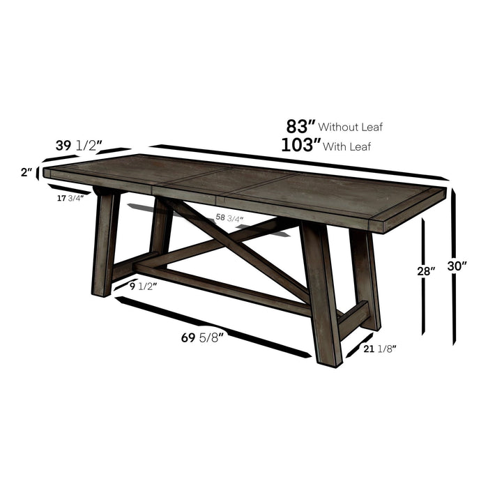 Alpine Furniture Newberry Rectangular Dining Table, Salvaged Grey