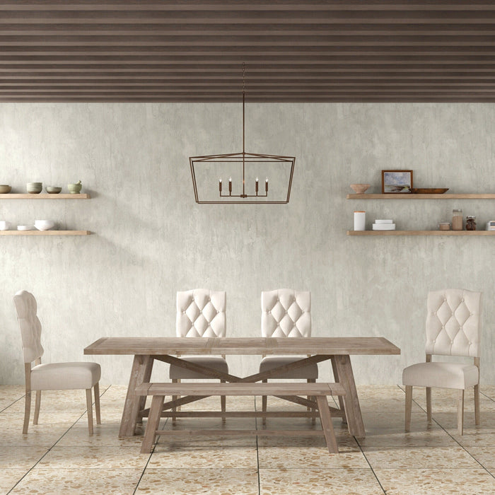 Alpine Furniture Newberry Rectangular Dining Table, Weathered Natural