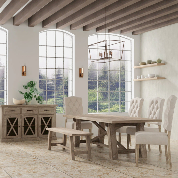 Alpine Furniture Newberry Rectangular Dining Table, Weathered Natural