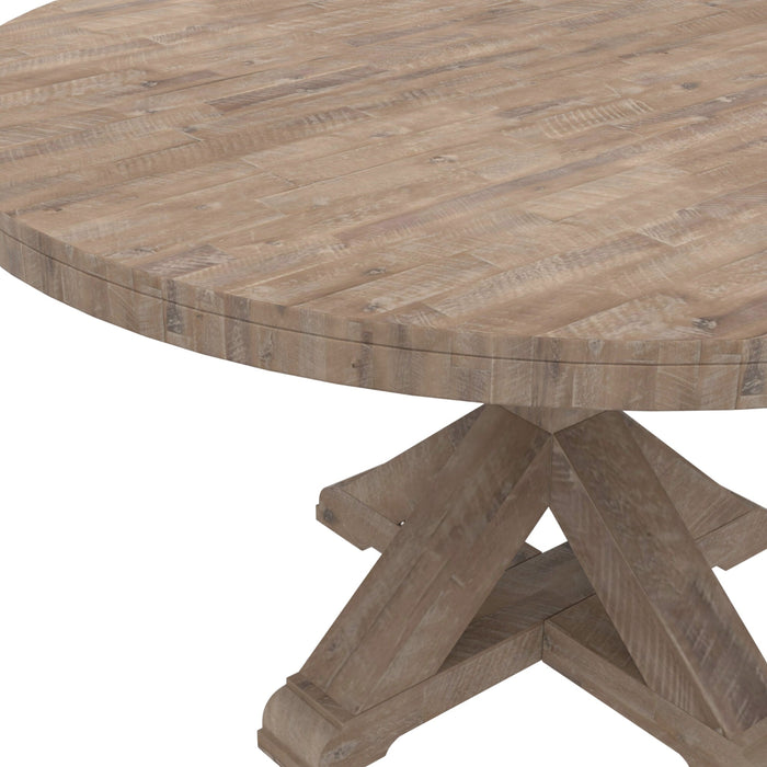 Alpine Furniture Newberry Round Dining Table, Weathered Natural