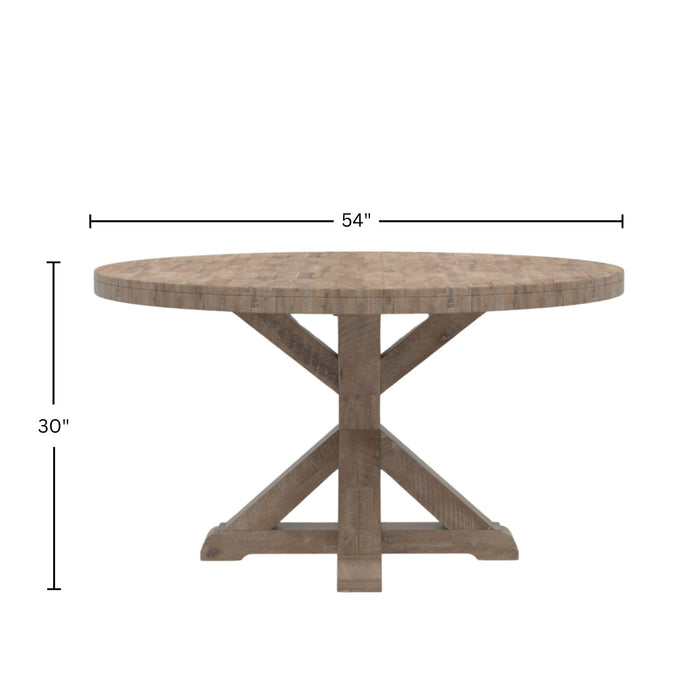 Alpine Furniture Newberry Round Dining Table, Weathered Natural