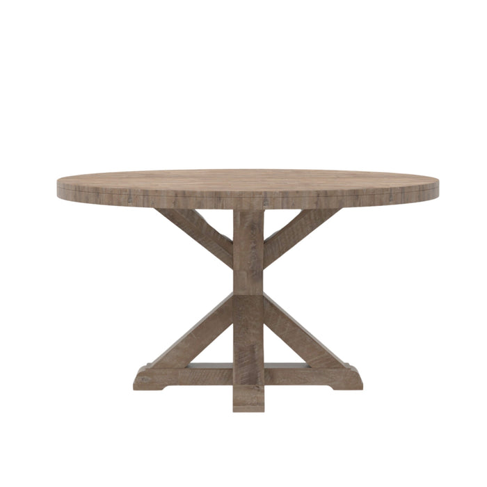 Alpine Furniture Newberry Round Dining Table, Weathered Natural