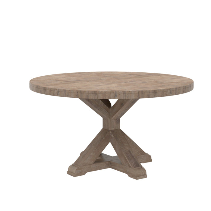 Alpine Furniture Newberry Round Dining Table, Weathered Natural