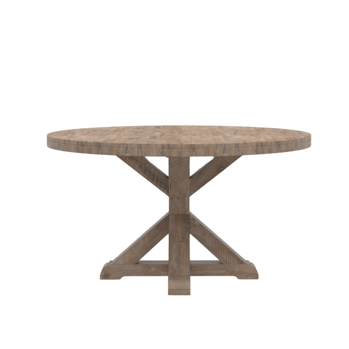 Alpine Furniture Newberry Round Dining Table, Weathered Natural