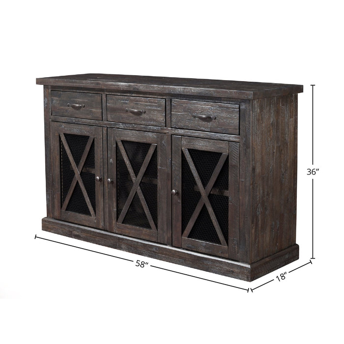 Alpine Furniture Newberry Sideboard, Salvaged Grey