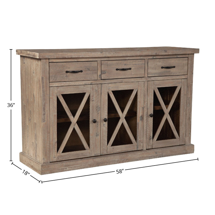 Alpine Furniture Newberry Sideboard, Weathered Natural