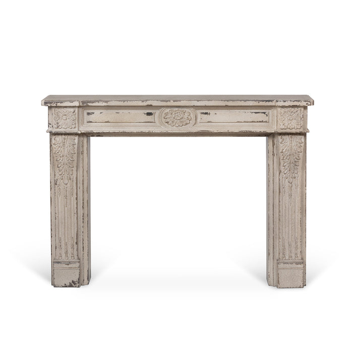 Park Hill CollectionSalon Fireplace Mantel - Antiqued Pine and Magnesium Oxide, Stylish Free-Standing Shelf for Living Room