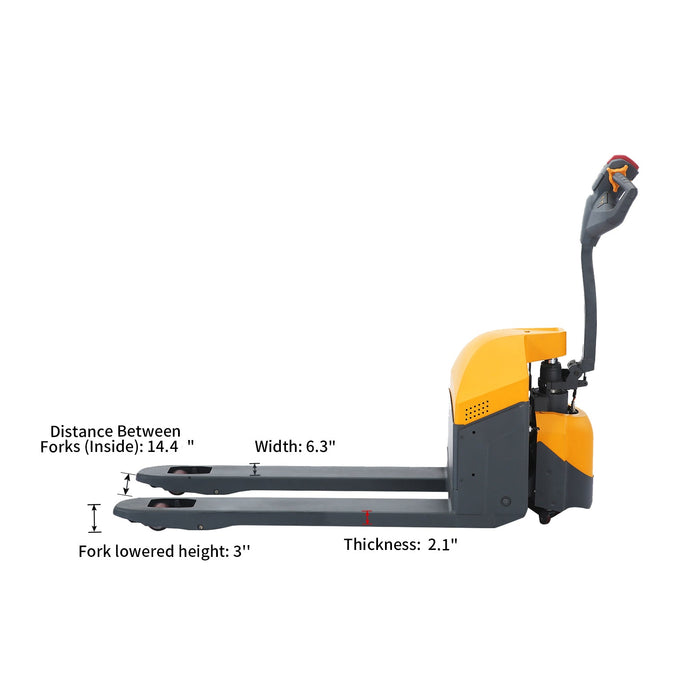 Xilin CBD15WE-19BC electric pallet jack wheels and chassis detail