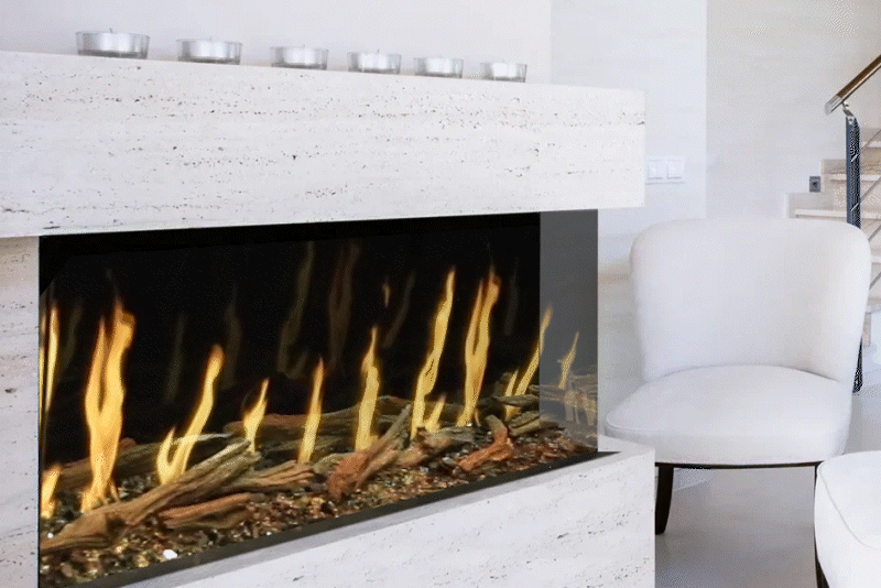 Modern Flames Orion Multi 100" Heliovision Virtual Multi-View Built-In Electric Fireplace Modern Flames