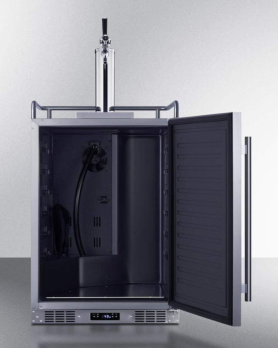 Summit 24" Wide Built-In Outdoor Commercial Beer Kegerator / 5.6 cu.ft. Capacity, Commercial Tap Kit, Automatic Defrost, Digital Thermostat, TapLock Included, Tap Cool System / BC74OSCOM