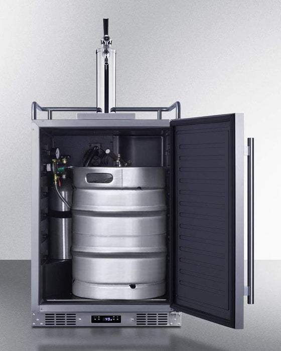Summit 24" Wide Built-In Outdoor Commercial Beer Kegerator / 5.6 cu.ft. Capacity, Commercial Tap Kit, Automatic Defrost, Digital Thermostat, TapLock Included, Tap Cool System / BC74OSCOM