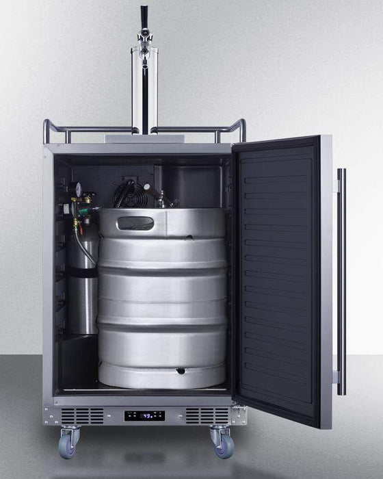 Summit 24" Wide Built-In Outdoor Commercial Beer Kegerator / 5.6 cu.ft. Capacity, Commercial Tap Kit, Automatic Defrost, Digital Thermostat, TapLock Included, Tap Cool System / BC74OSCOM