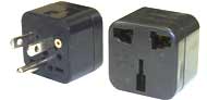 UK/AUS Ground Input to American Grounded Travel Adapter
