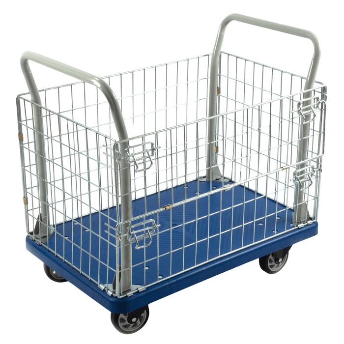 SUNMAX PH300PL — PH300PL Fence Platform Truck — 660 lb Capacity Warehouse Cart with Steel Fence