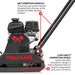 Tomahawk Power Vibratory Plate Compactor Tamper with Kohler Engine for Dirt Gravel Soil Compaction - Features