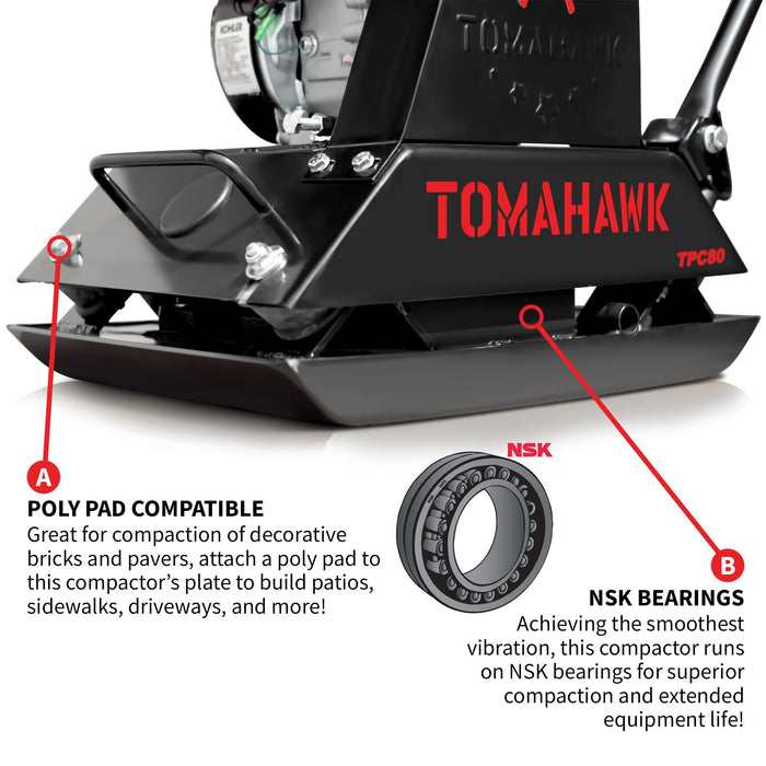 Tomahawk Power Vibratory Plate Compactor Tamper with Kohler Engine for Dirt Gravel Soil Compaction - Installation View