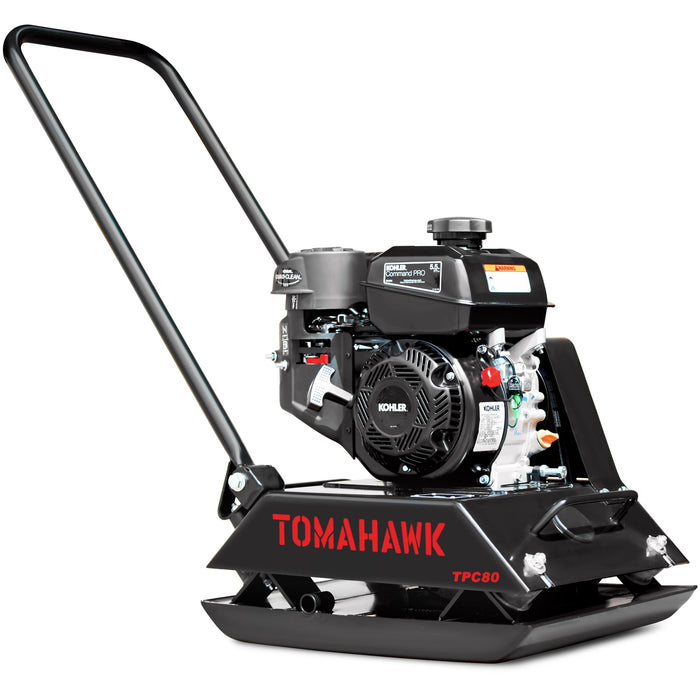Tomahawk Power Vibratory Plate Compactor Tamper with Kohler Engine for Dirt Gravel Soil Compaction