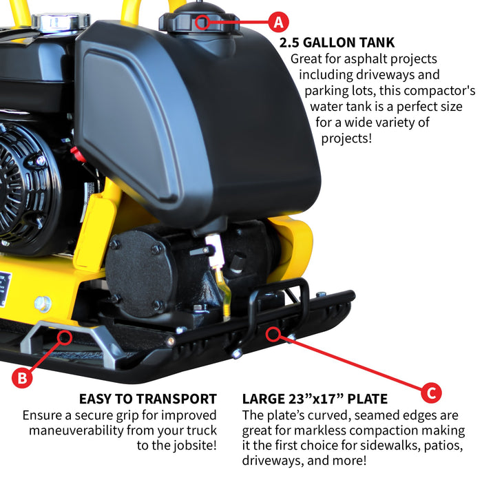 Tomahawk Power 5.5 HP Honda Vibratory Plate Compactor 23x17" for Soil Asphalt Paver Compaction - Product Image 7
